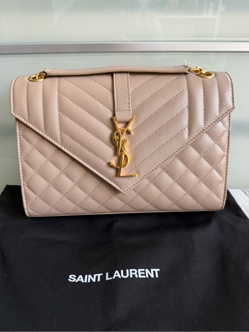 Saint Laurent Blush Medium Envelope Bag